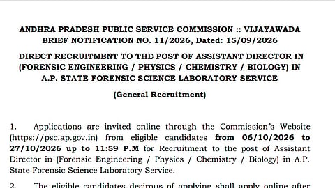APPSC Forensic Dept Recruitment 2026