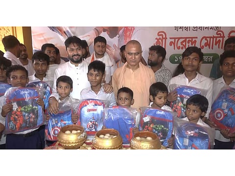 Kolkata children gifted school bags, notebooks on PM Modi’s birthday