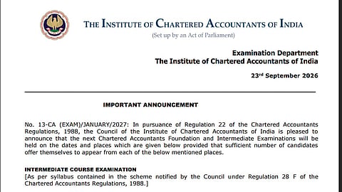ICAI CA January 2027 Exams