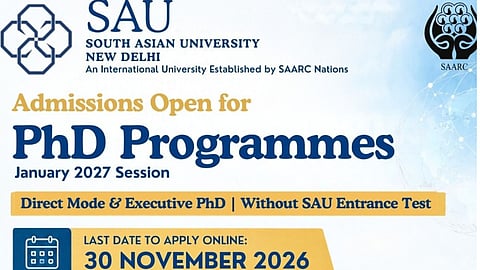 South Asian University PhD Admissions 2027