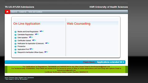 Telangana UG AYUSH Counselling 2026