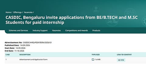 DRDO CASDIC invites applications for 30 paid internships, check eligibility and schedule