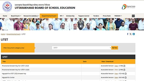 UTET 2026 Answer Key Released for Paper I and II