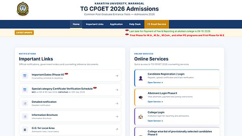 TG CPGET Phase 3 Counselling Dates 2026