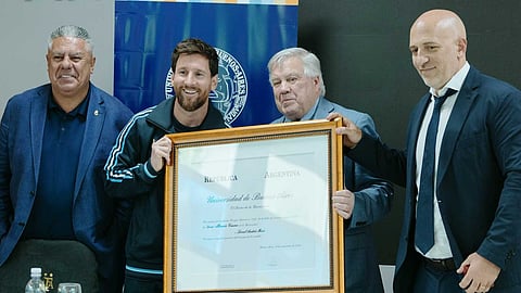 Messi receives honorary doctorate from University of Beunos Aires ahead of farewell international match