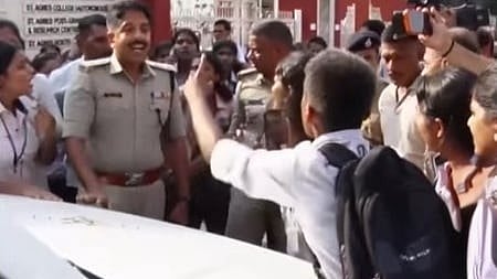 Protest against exams during Dasara holidays 