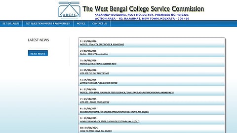 WB SET 2026 application form