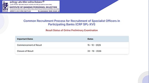 IBPS SO Prelims result 2026 
