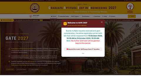 GATE 2027 Registration with Late Fee