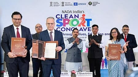 Sports, Education Ministries sign MoU with UNESCO to promote clean sport values in classrooms (Credit: SAI)