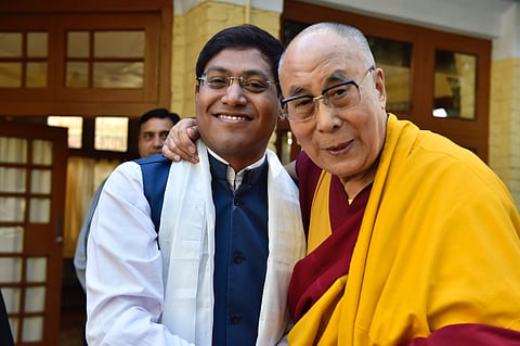 Sathya Kumar with the Dalai Lama