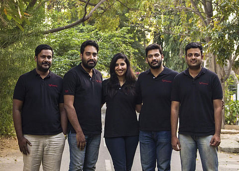 Co-founders of Wandertrails (from left) Hari, Pranav, Sruti, Vishnu and Narayan
