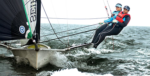 Varsha Gautham riding the waves
