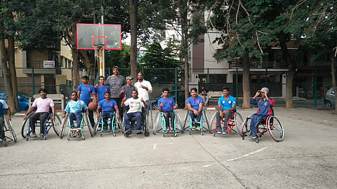 The wheelchair basketball team