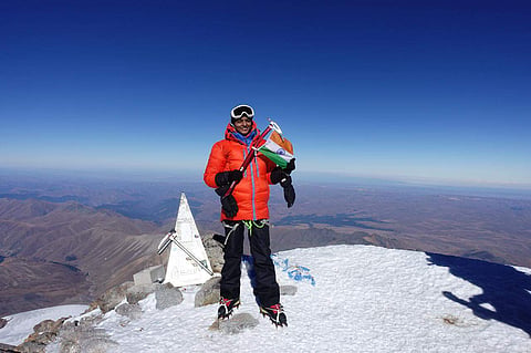 Bhavani on top of Mount Elbrus