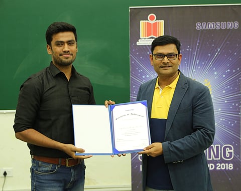 Kannan Chandrasekaran received the top honours at the Samsung Innovation Awards 2018 (Pic: Kannan Chandrasekaran)