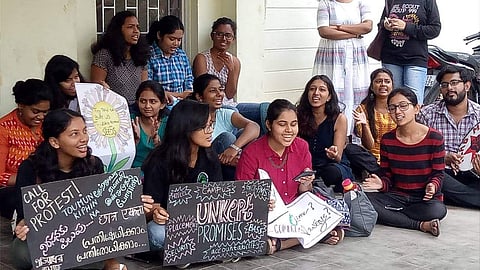 The students plan to carry on the protest until their demands are met.  (Pic: Varsha Priyadarshini)