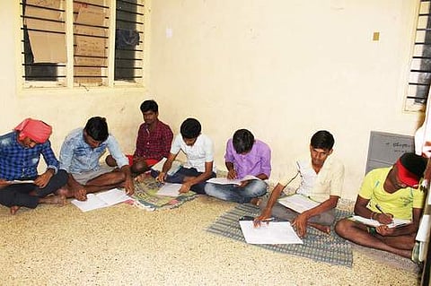 Owing to the lack of rooms, scores of students have to exist and read in a single room.