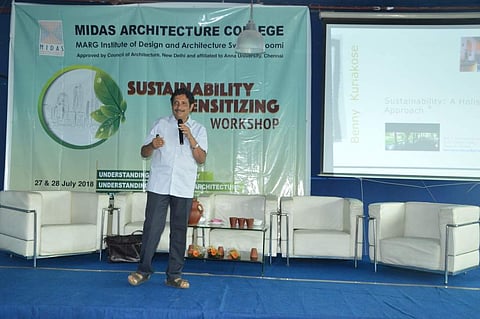 Dr Benny Kuriakose, who was also one of the speakers at the workshop, has established himself as an architect who believes in the functionality and sustainability of a design