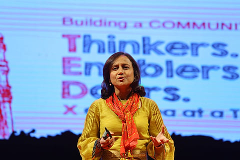 Gitanjali during her talk | (TEDx Hyderabad)