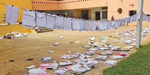 Shree Sharadamba Vidyaniketan School when the lake breached (Pic: Express)