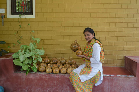 Seema Prasad has made containers from bottle gourds which can be used in kitchen (Pic: Seema Prasad)