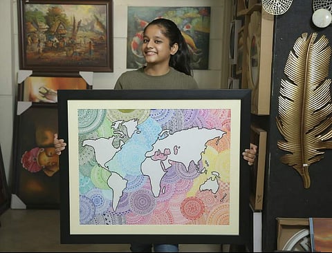 Kamakshi with her art | (Pic: Kamakshi Gupta)