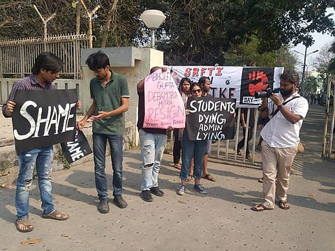 The SRFTI students were on hunger strike for 39 hours from February 5 to February 7 before the administration addressed their demands  (Pic: Facebook)