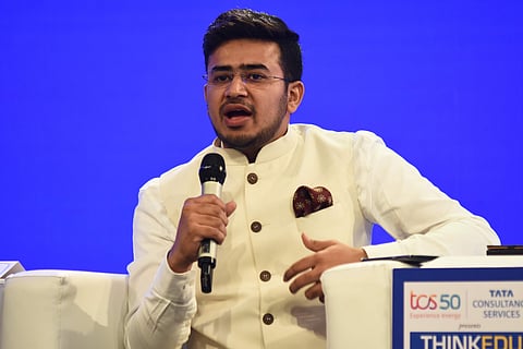BJP IT Cell Chief and BJP Youth Wing General Secretary Tejasvi Surya (Pic: Express- Ashwin Prasath)