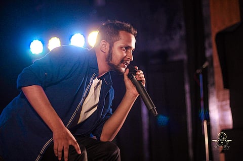 Satyabrat performing during a show | (Pic: Satyabrat Mohapatra)