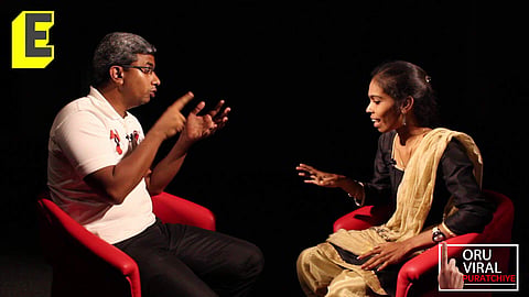 Student leader, V Seetha, Makkal Needhi Maiam's candidate R Rangarajan