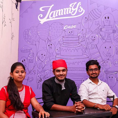 The young entrepreneurs Deepshika A, Ajith Kumar K and Jaganath B M