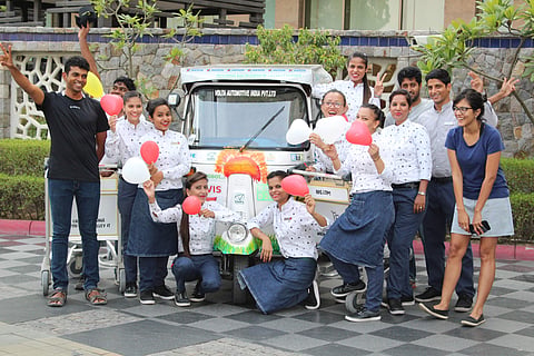 The SunPedal Ride team during one of their pitstops