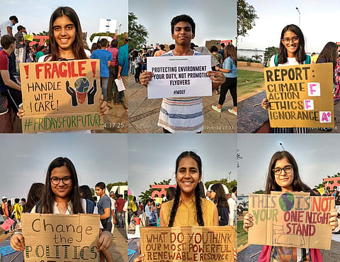 Under the sweltering evening sun, we interacted with students from schools across the city who showed up with placards in their hands and loud protests on their lips (Pic: Express)