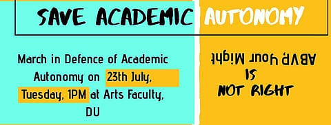 AISA is calling their protest an attempt to save academic freedom and a protest against the alleged interference in DU syllabus (Pic: AISA)