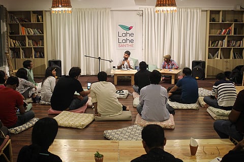 Sourav Roy and Amit Roy at Lahe Lahe interacting with people