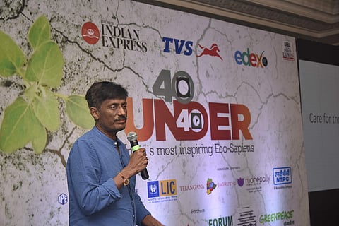 Dr Ramanjaneyulu GV speaking at Edex's 40 Under 40 eco-conclave (Pic: TNIE)