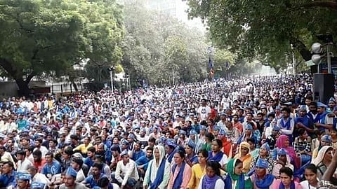 Members of the Birsa Ambedkar Phule Students' Association, JNU were also present at the protest