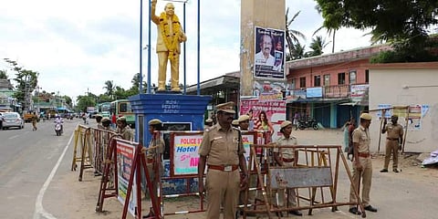 The Tamil Nadu government replaced the previous statue with a new bronze one