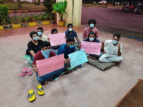 Students at the protest