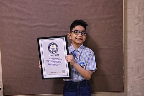 Arham Talsania with his Guinness World Record certificate