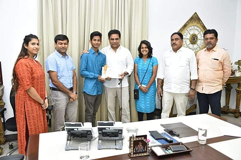 Ashok with KTR | (Pic: Ashok Gorre)