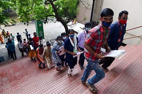Students at the medical counselling session (Pic: Express/Sathish Babu)