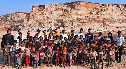 Manavata holds a record for the country's first Slipper Bank. The idea came from Ayush's interaction with kids from the slums (Pic: Manavata)