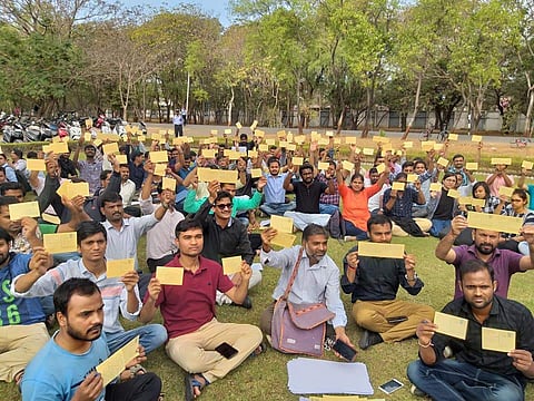 The researchers during a protest in 2018 (pic: Facebook)