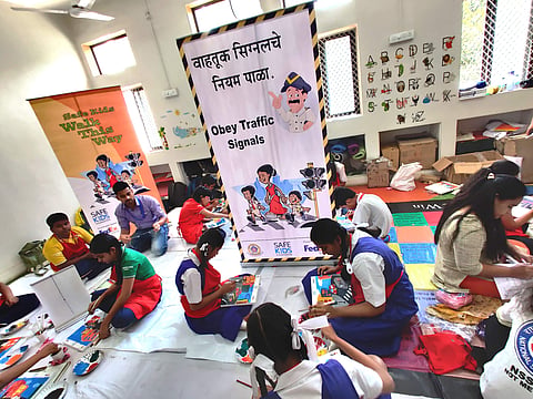 Students participate in a LED cum canvas-making competition