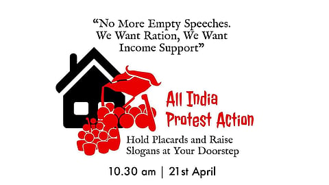 The call for protest asked people to hold placards and posters and stand for 10 minutes on the balcony or the terrace (Pic: SFI)