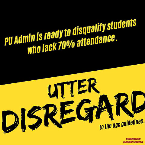 Poster by the Pondicherry University Students' Council