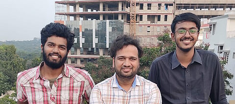 In no particular order, co-founders Varun Beluguppa, Harsha Teja and Sonu Sharma | (Pic: Teacherr)