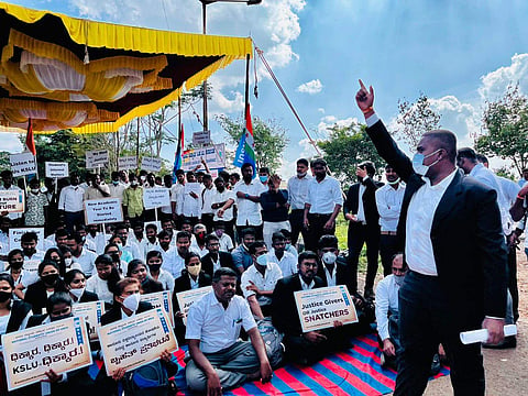Scenes from protests earlier this week.